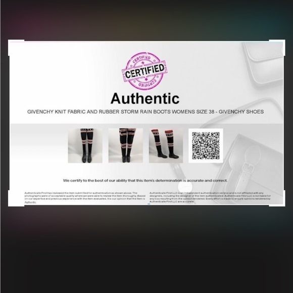 Givenchy Knit Fabric and Rubber Storm Rain Boots Womens - Picture 11 of 11